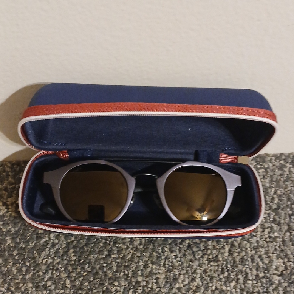 U.S Polo Assn. Classic Round Purple Wire Sunglasses with Case